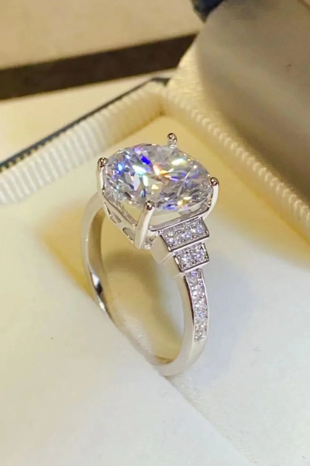 5 Carat Moissanite Sterling Silver Ring Everyday Wear - Southern Shores Clothing