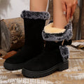 Casual Round Toe Platform Block Heel Boots - Southern Shores Clothing