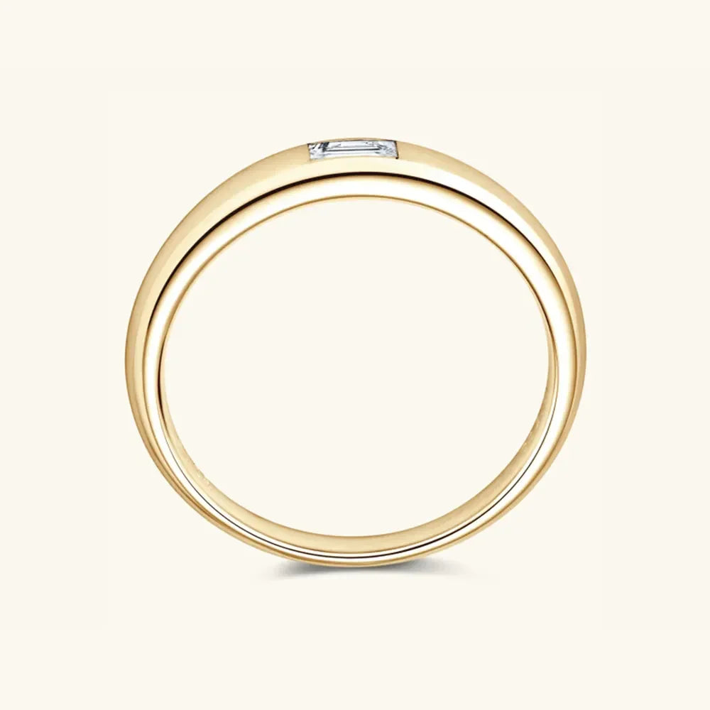 Sterling Silver Inlaid Moissanite Ring With 18K Gold Plating - Southern Shores Clothing