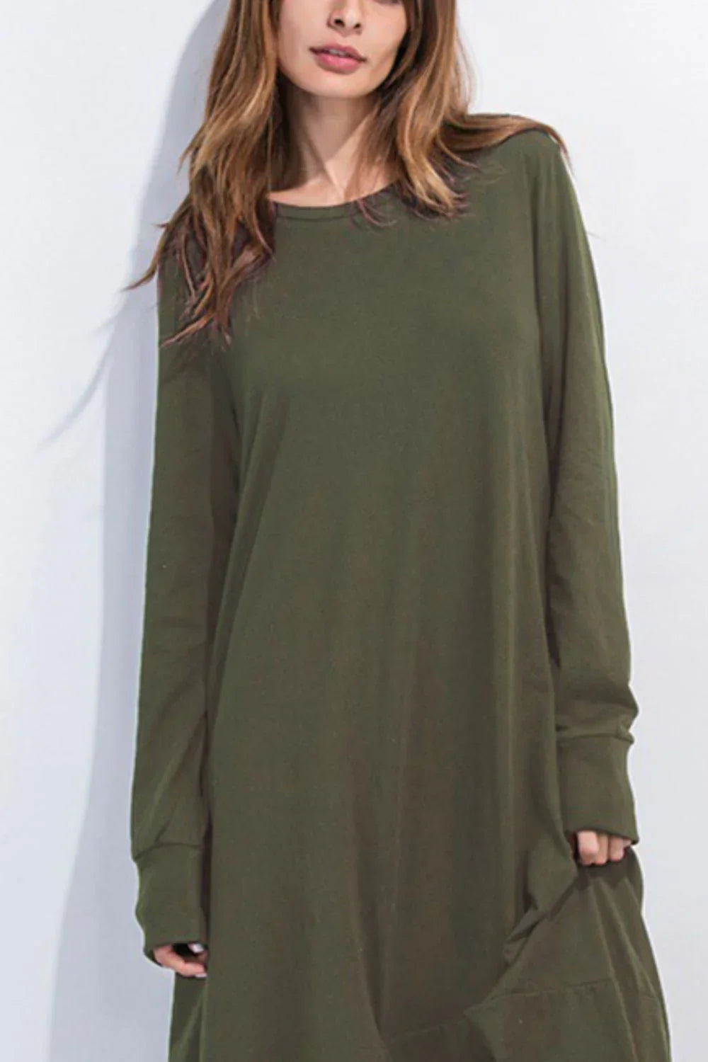 Casual Coastal Long Sleeve Maxi Sweatshirt Dress - Southern Shores Clothing
