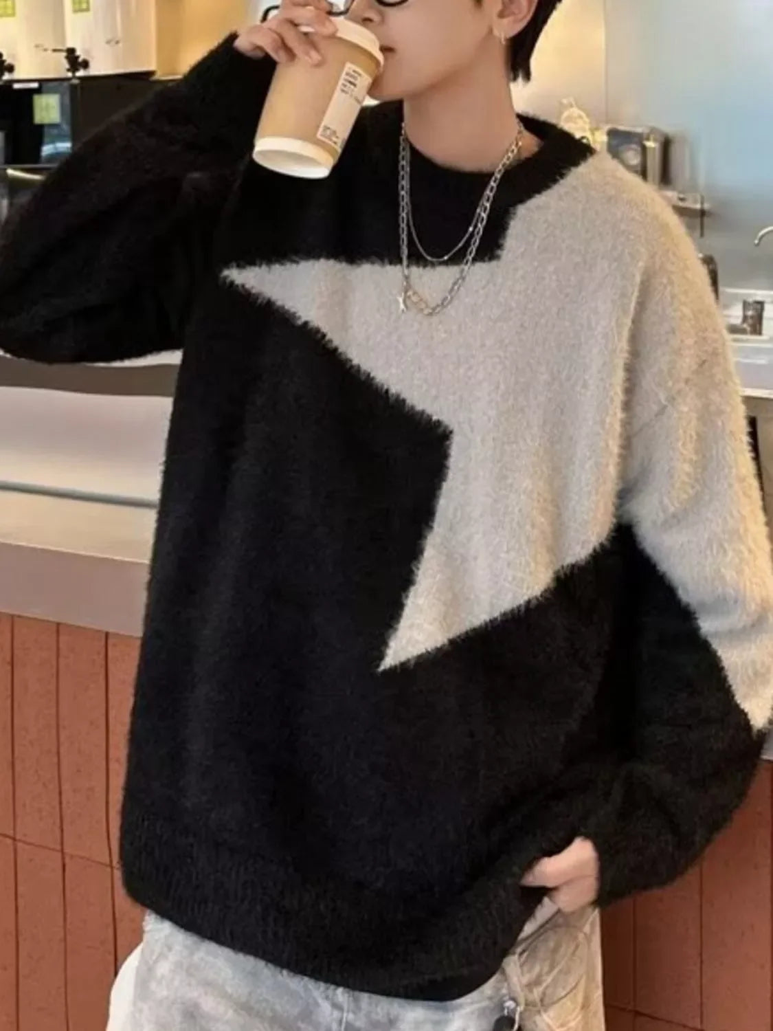 Fuzzy Knit Sweater With Stretch Casual Wear - Southern Shores Clothing