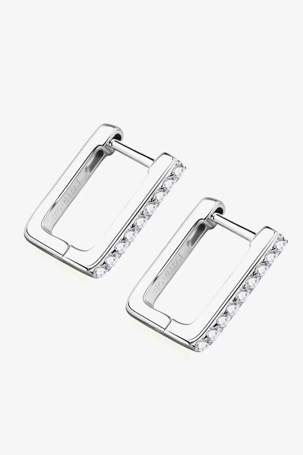 Minimalist Moissanite Geometric Sterling Silver Earrings - Southern Shores Clothing