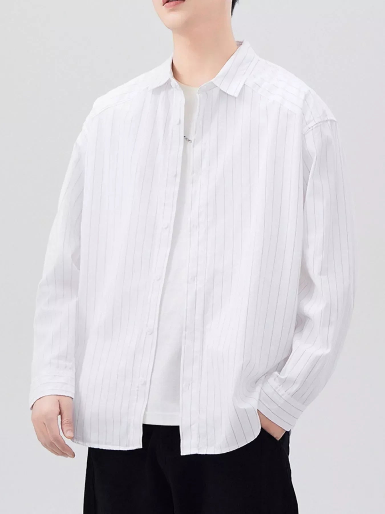 Striped Long Sleeve Button Up Shirt Plus Size - Southern Shores Clothing
