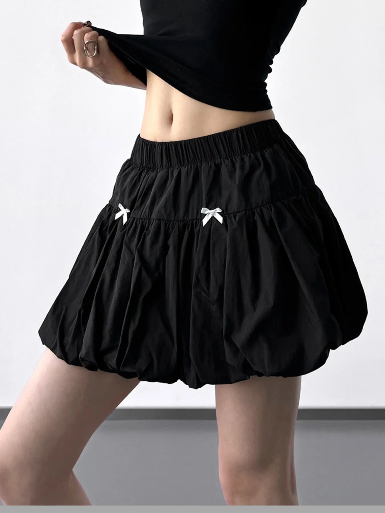 Bubble Hem Elastic Waist Mini Skirt Lightweight - Southern Shores Clothing