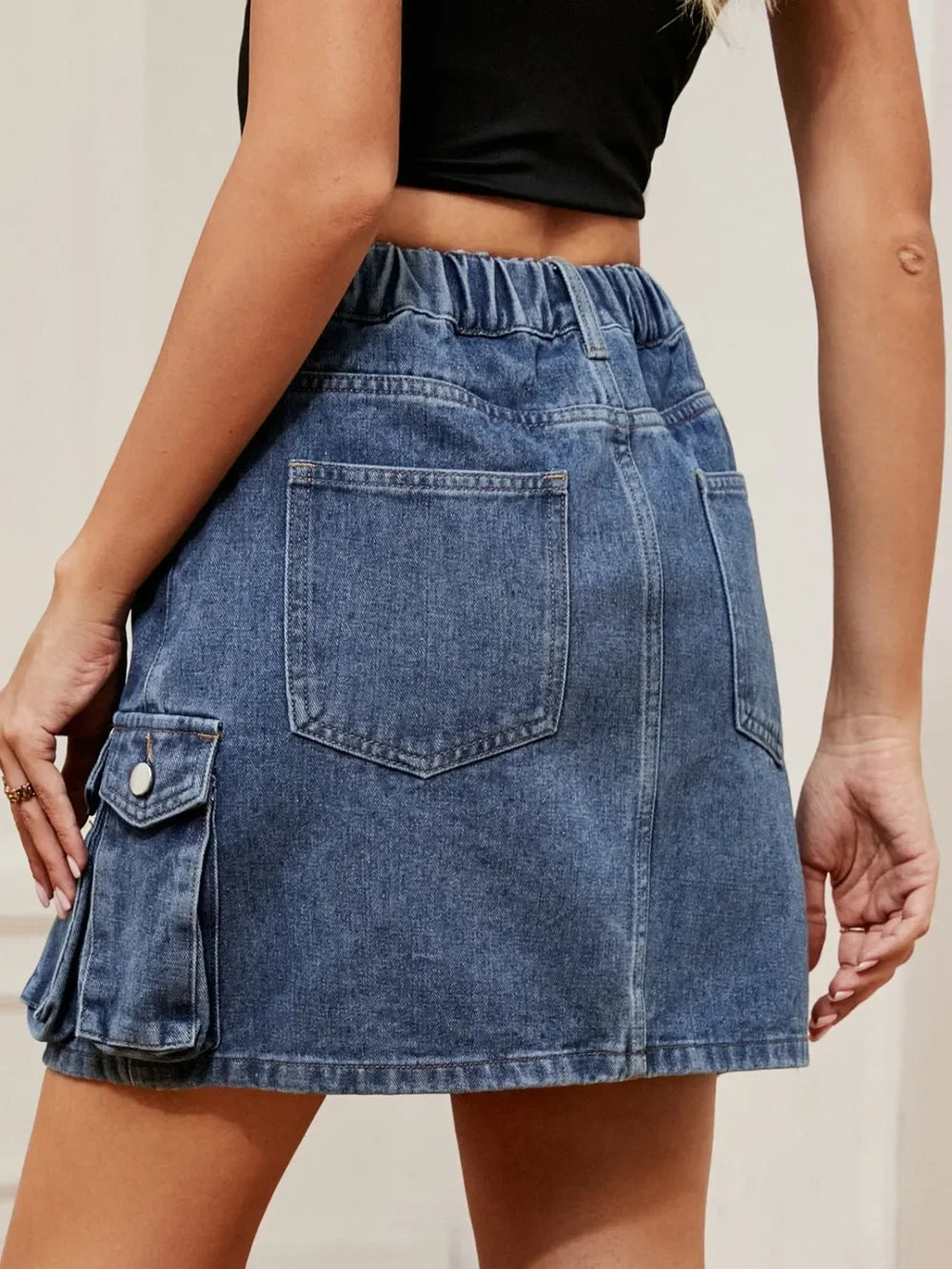 Timeless High Waist Denim Skirt Classic Cut - Southern Shores Clothing