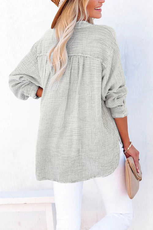 Timeless Southern Shores Clothing Buttoned Long Sleeve 100% Cotton Blouse with Versatile Style - Southern Shores Clothing