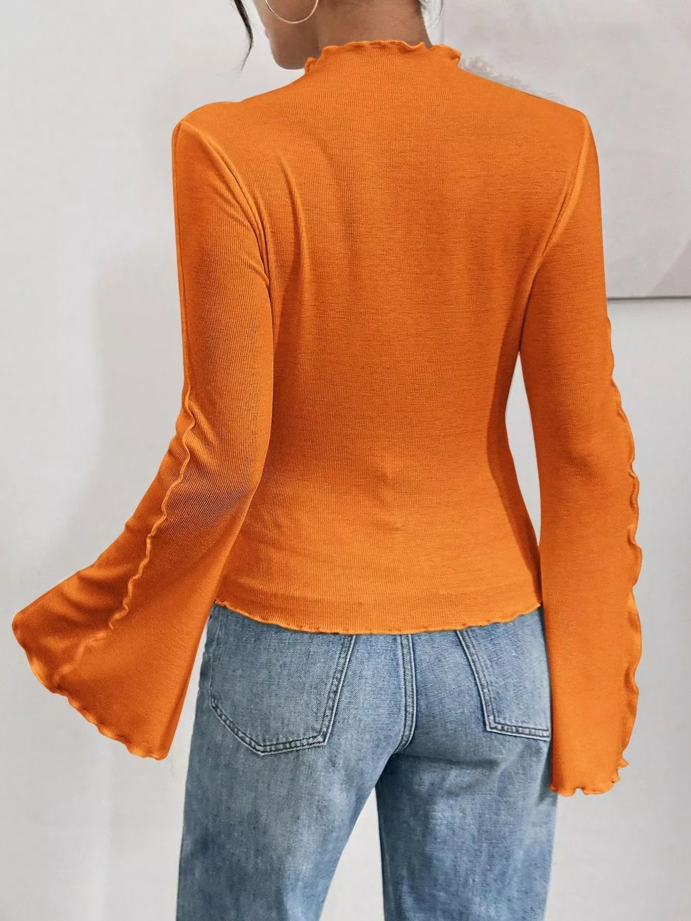 Lettuce Edge Flare Sleeve Top - Southern Shores Clothing