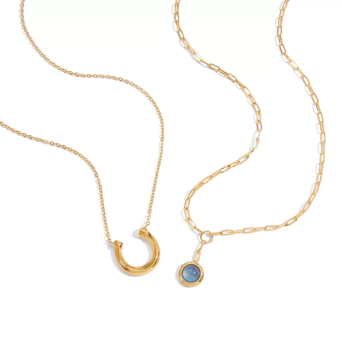 Two-Piece Pendant Necklace In 18K Gold-Plated Finish - Southern Shores Clothing