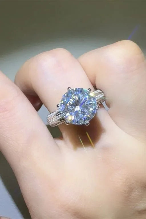 5 Carat Moissanite Sterling Silver Ring Coastal Style - Southern Shores Clothing