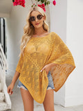 Lightweight Openwork Sheer Boat Neck Shawl Cover Up - Southern Shores Clothing