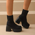 Round Toe Block Heels Ankle Boots Classic Style - Southern Shores Clothing