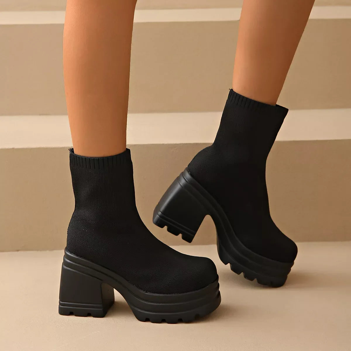 Round Toe Block Heels Ankle Boots Classic Style - Southern Shores Clothing