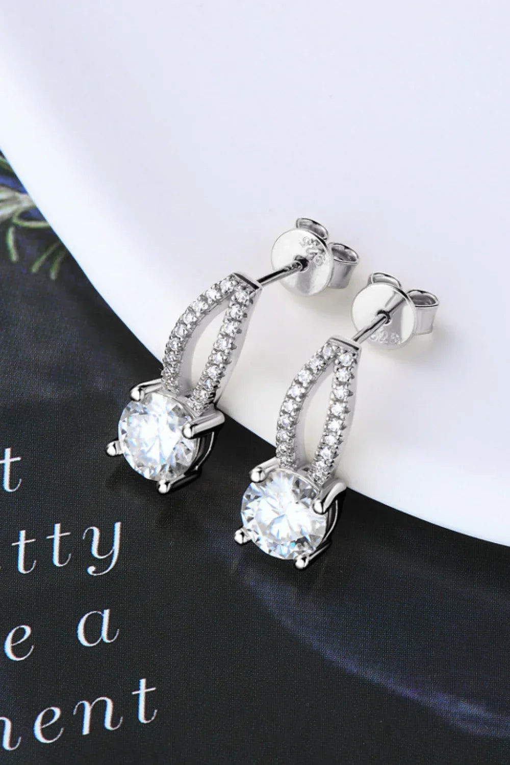 1 Carat Moissanite Sterling Silver Earrings - Southern Shores Clothing