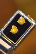 Heart Moissanite Earrings, Platinum-Plated, 2 Carat - Southern Shores Clothing