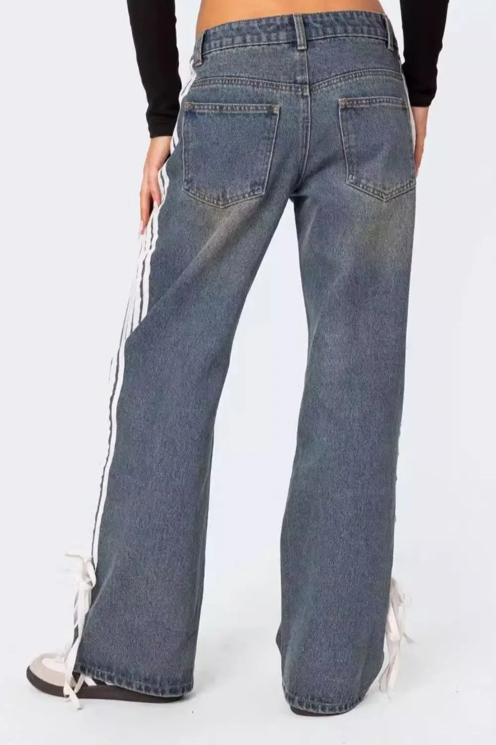Ocean Breeze Side Striped Loose Fit Denim Jeans - Southern Shores Clothing