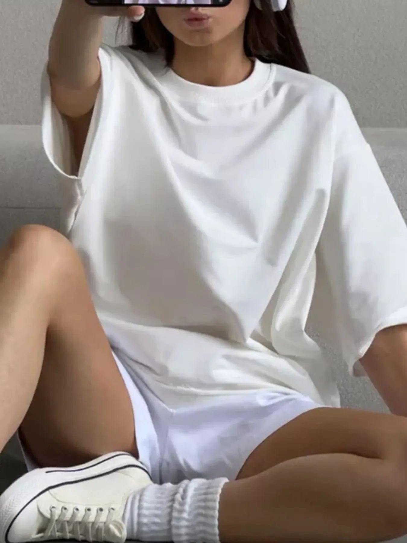 Oversized Round Neck Half Sleeve T Shirt With Relaxed Fit - Southern Shores Clothing