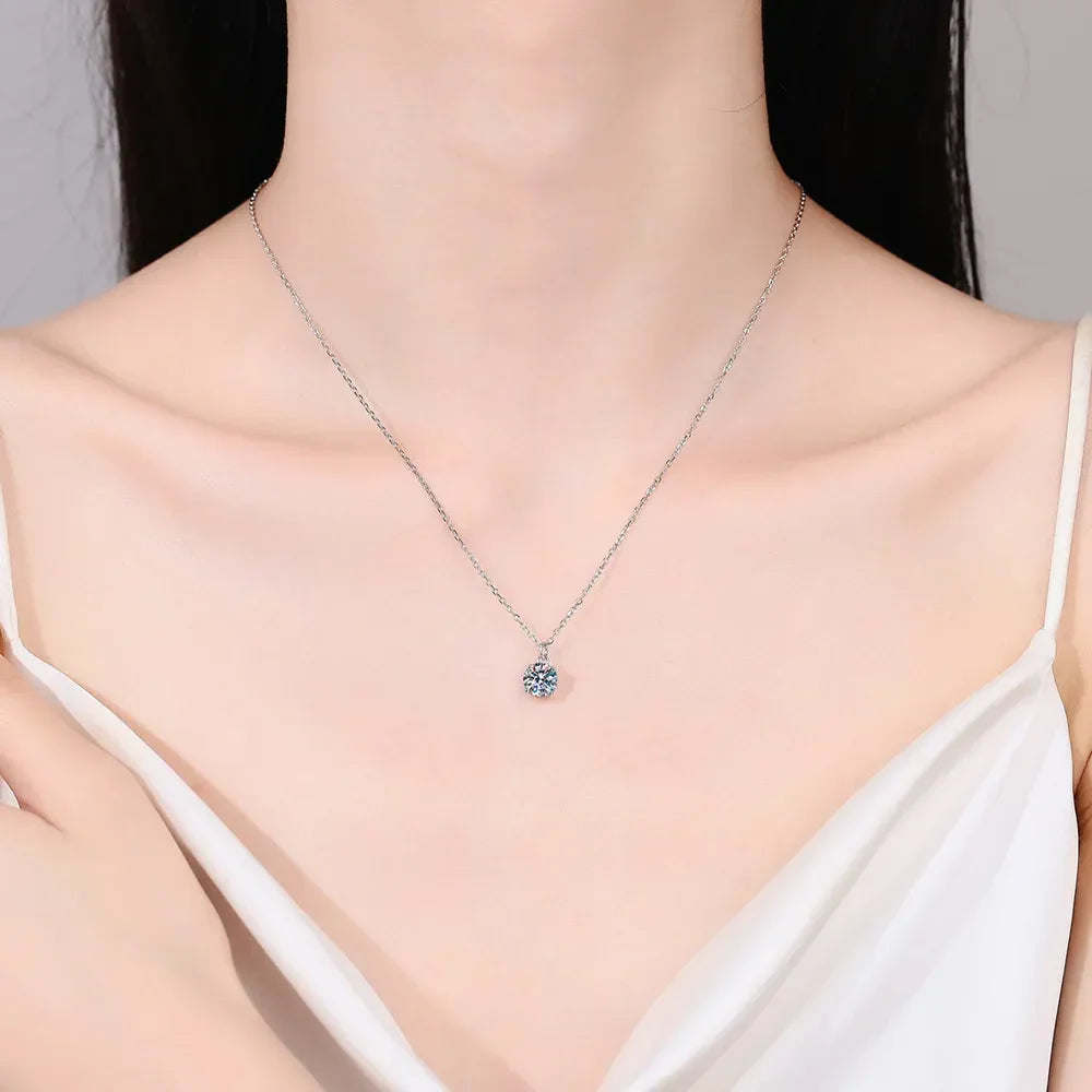 1 Carat Moissanite Sterling Silver Necklace - Southern Shores Clothing