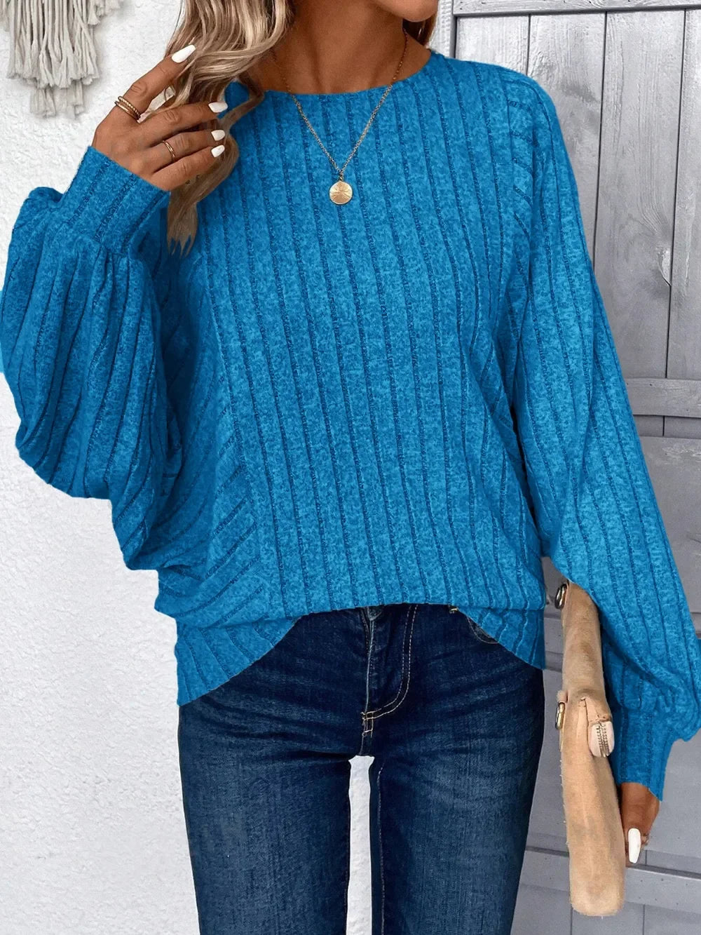 Plus Size Batwing Sleeve Round Neck T Shirt With Stretch - Southern Shores Clothing