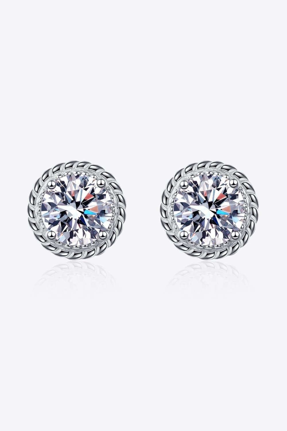 Minimalist 2 Carat Moissanite Sterling Silver Stud Earrings - Southern Shores Clothing