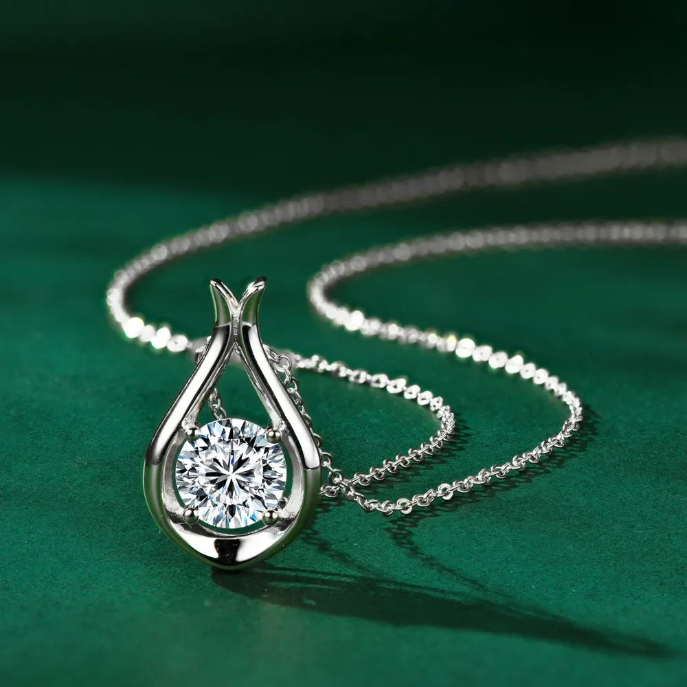 2 Carat Moissanite Gold Plated Sterling Silver Necklace - Southern Shores Clothing