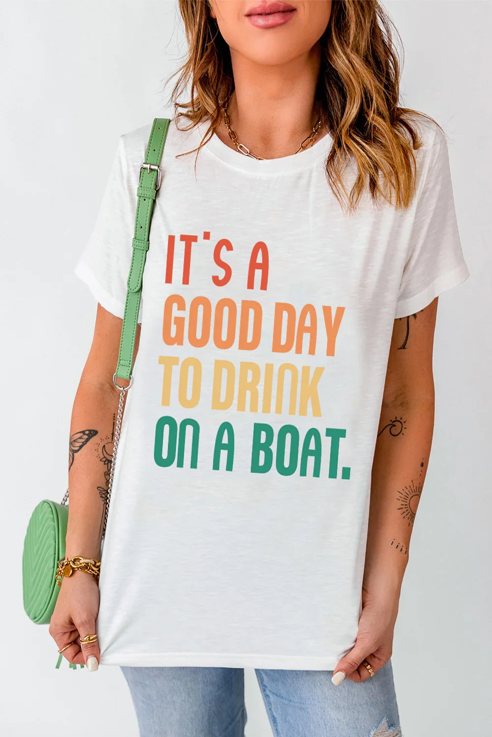 Casual Graphic T Shirt With Boat Design And Stretch Fabric - Southern Shores Clothing