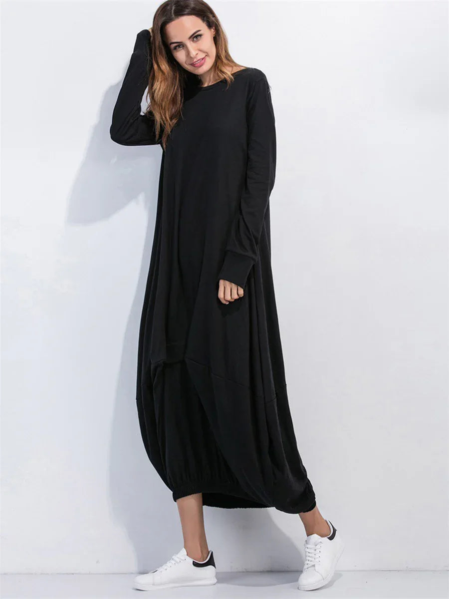 Casual Coastal Long Sleeve Maxi Sweatshirt Dress - Southern Shores Clothing