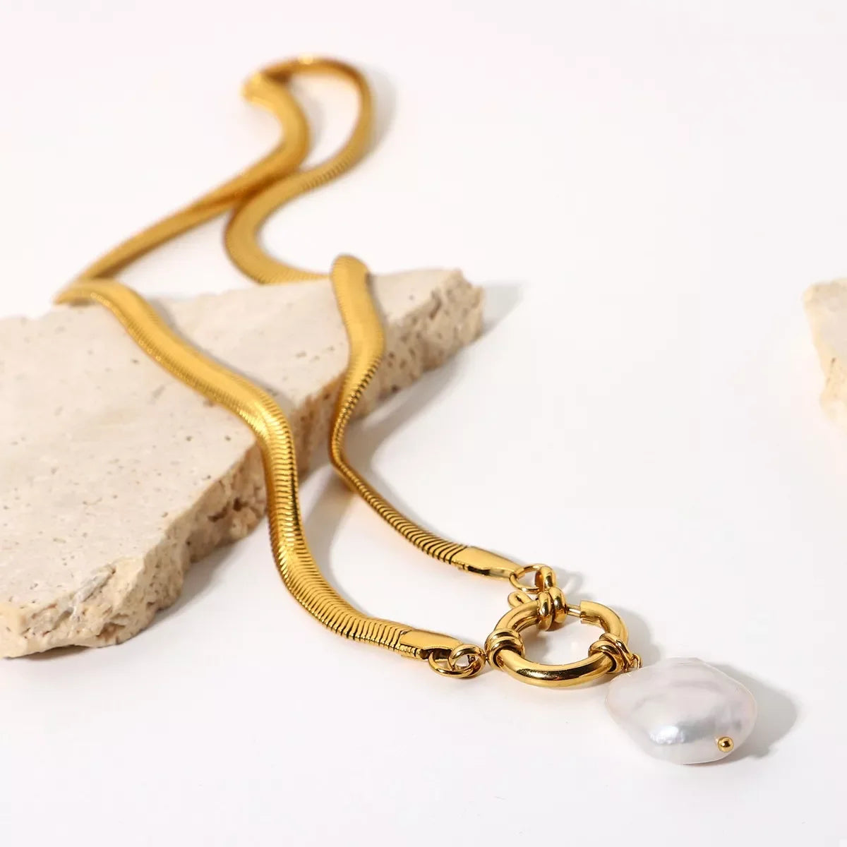 18K Gold-Plated Freshwater Pearl Pendant Necklace - Southern Shores Clothing