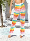Cutout Contrast High Waist Swim Pants Beachwear - Southern Shores Clothing