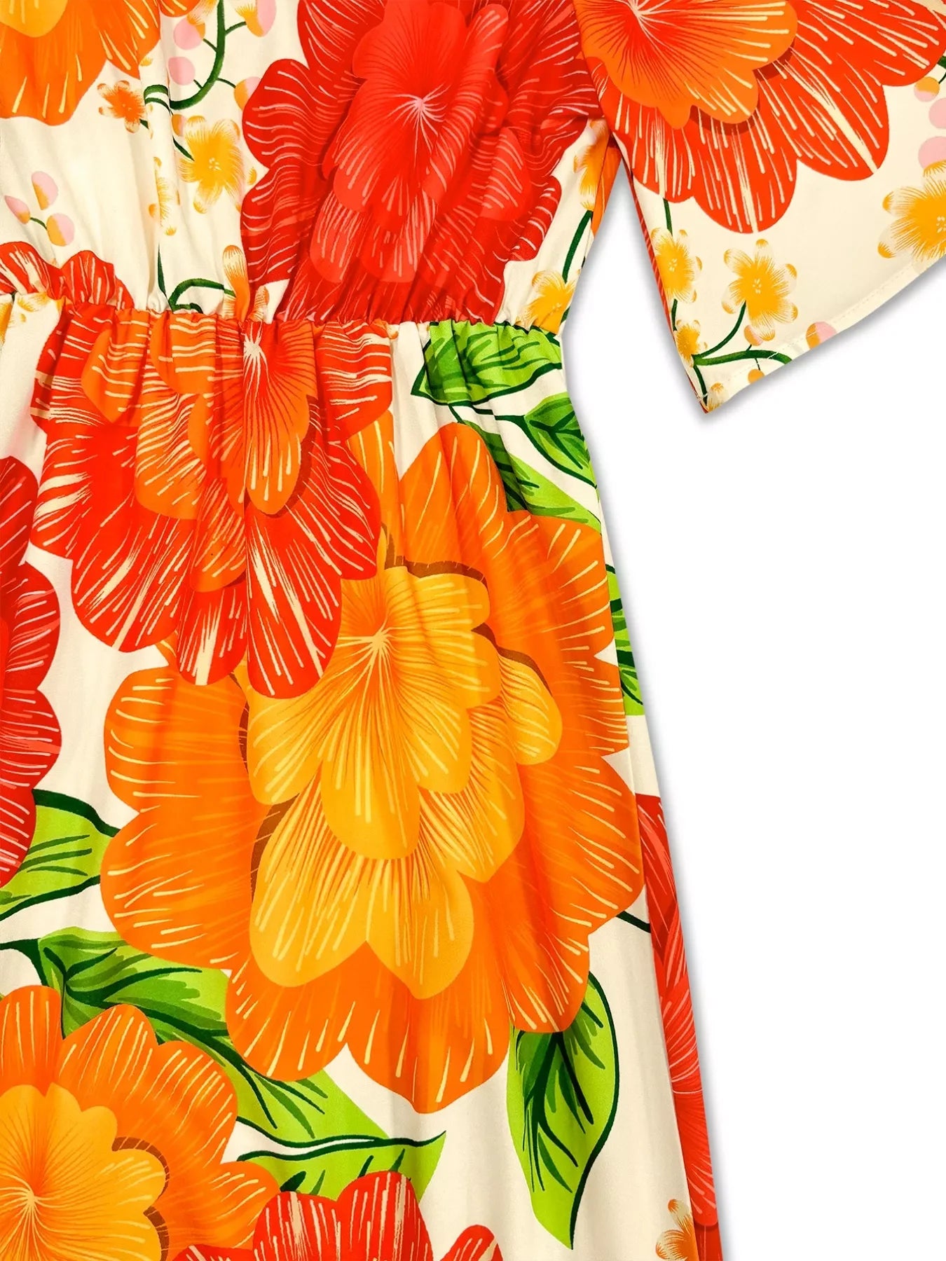 Floral Print V-Neck Maxi Dress Lightweight - Southern Shores Clothing