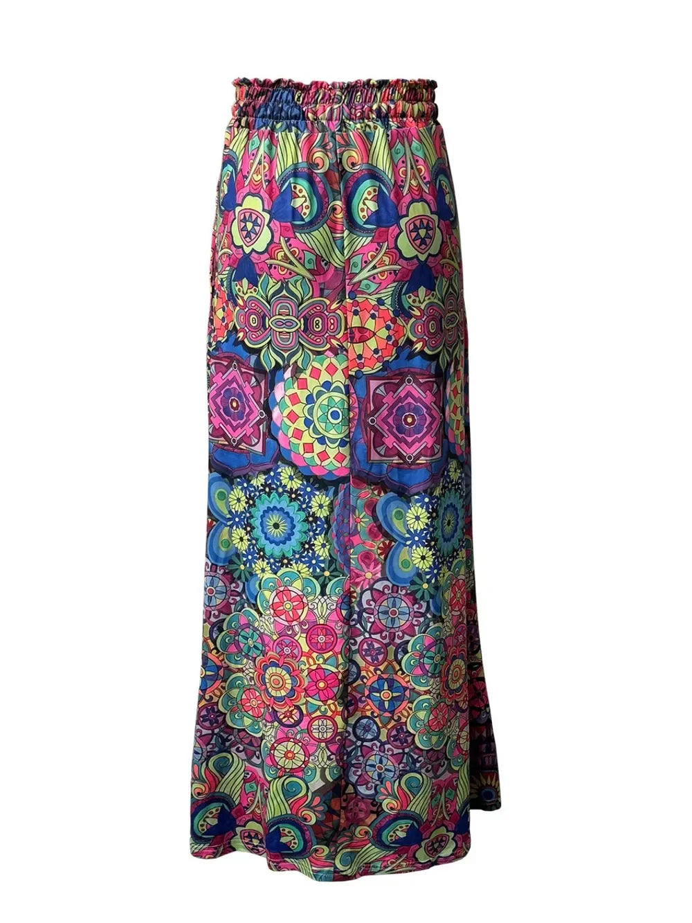 Printed Maxi Skirt With Pockets And Drawstring - Southern Shores Clothing