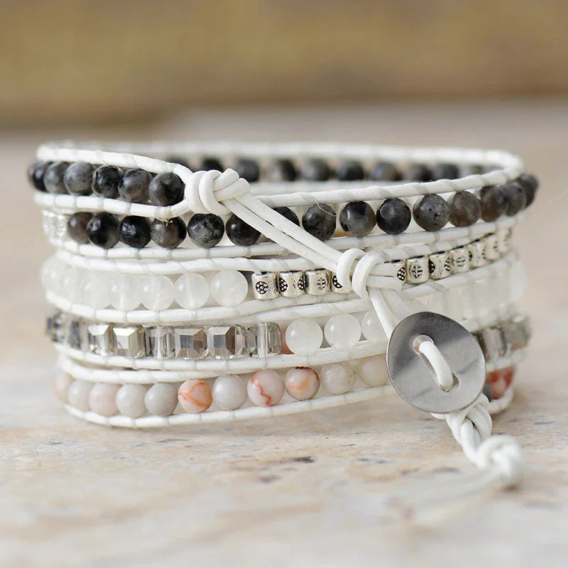 Geode Centerpiece Stone Layered Bracelet With Alloy Accents - Southern Shores Clothing