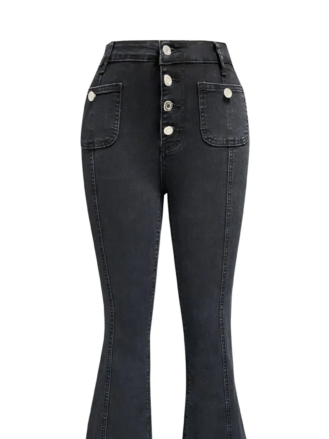 Stretch Denim Flare Jeans With Pockets For Everyday Comfort - Southern Shores Clothing