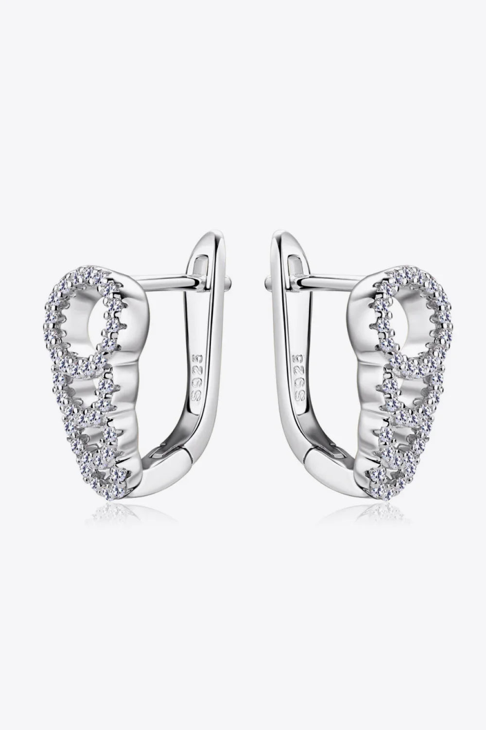 Moissanite Sterling Silver Earrings With Platinum Plating - Southern Shores Clothing