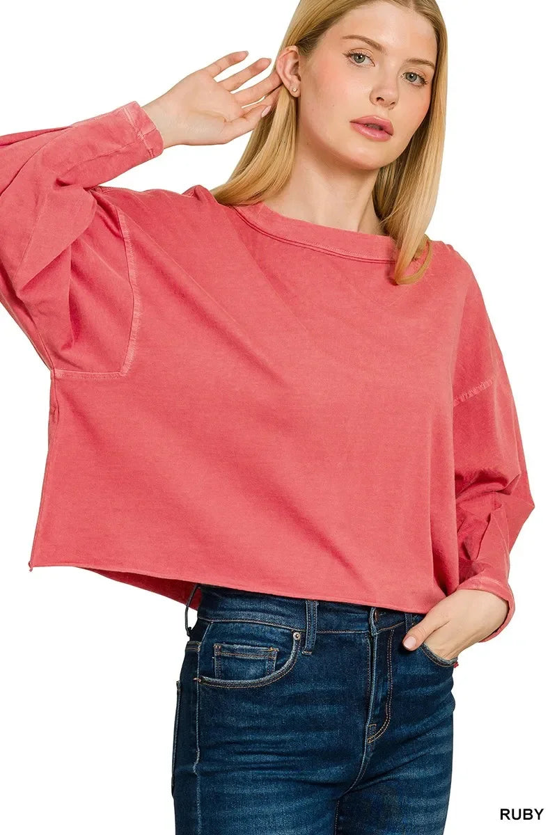 Pigment Dye Enzyme Washing Oversized Round Neck T Shirt - Southern Shores Clothing