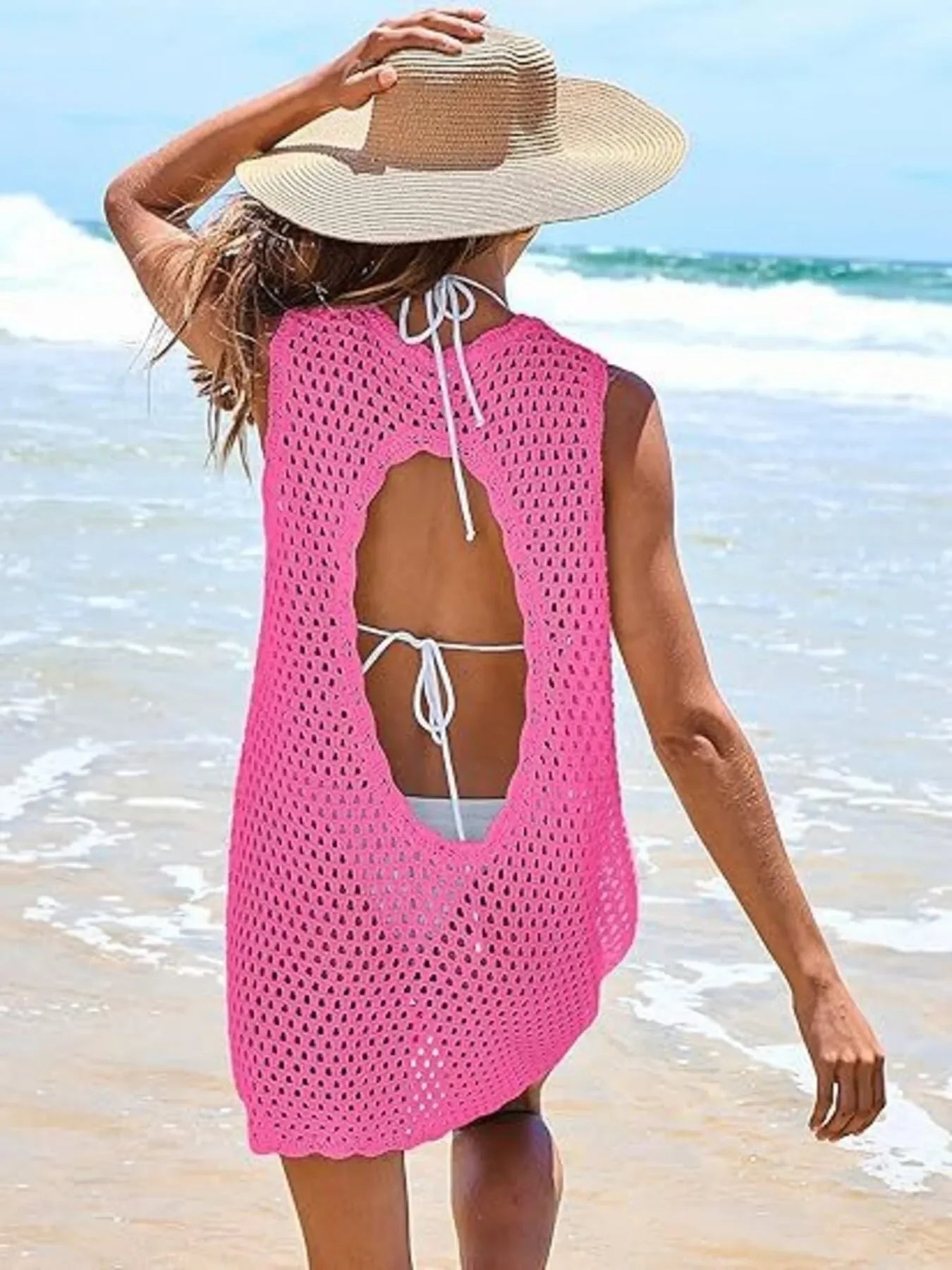 Openwork Block Cover Up Breathable Beachwear - Southern Shores Clothing