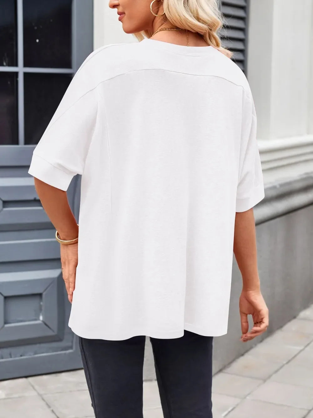 Round Neck Half Sleeve Rayon Blend T Shirt Casual Top - Southern Shores Clothing