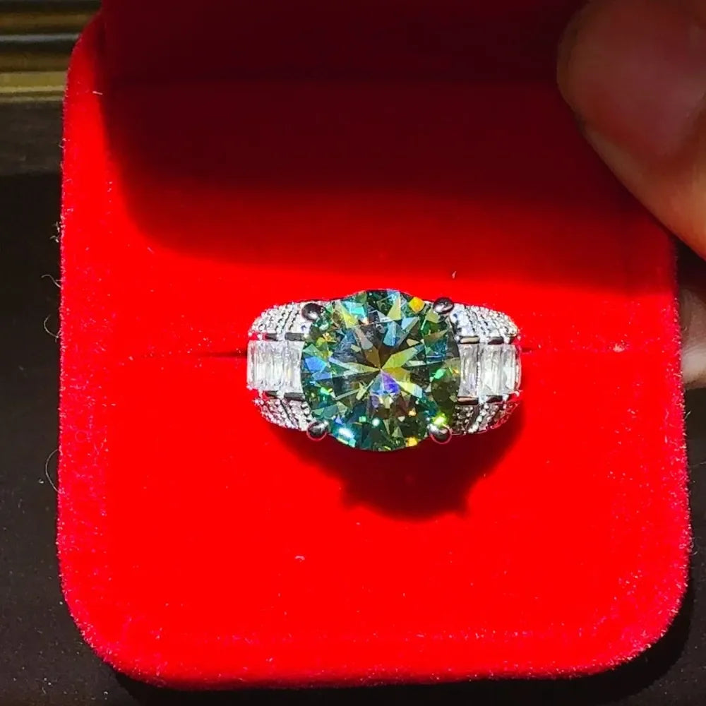 5 Carat Moissanite Sterling Silver Ring Coastal Sparkle - Southern Shores Clothing