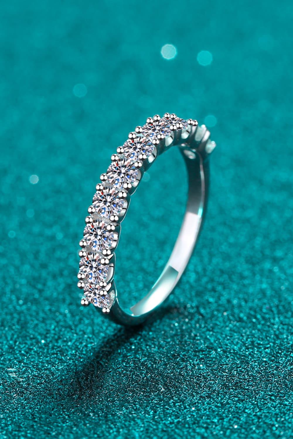 1 Carat Moissanite Sterling Silver Ring Minimalist - Southern Shores Clothing