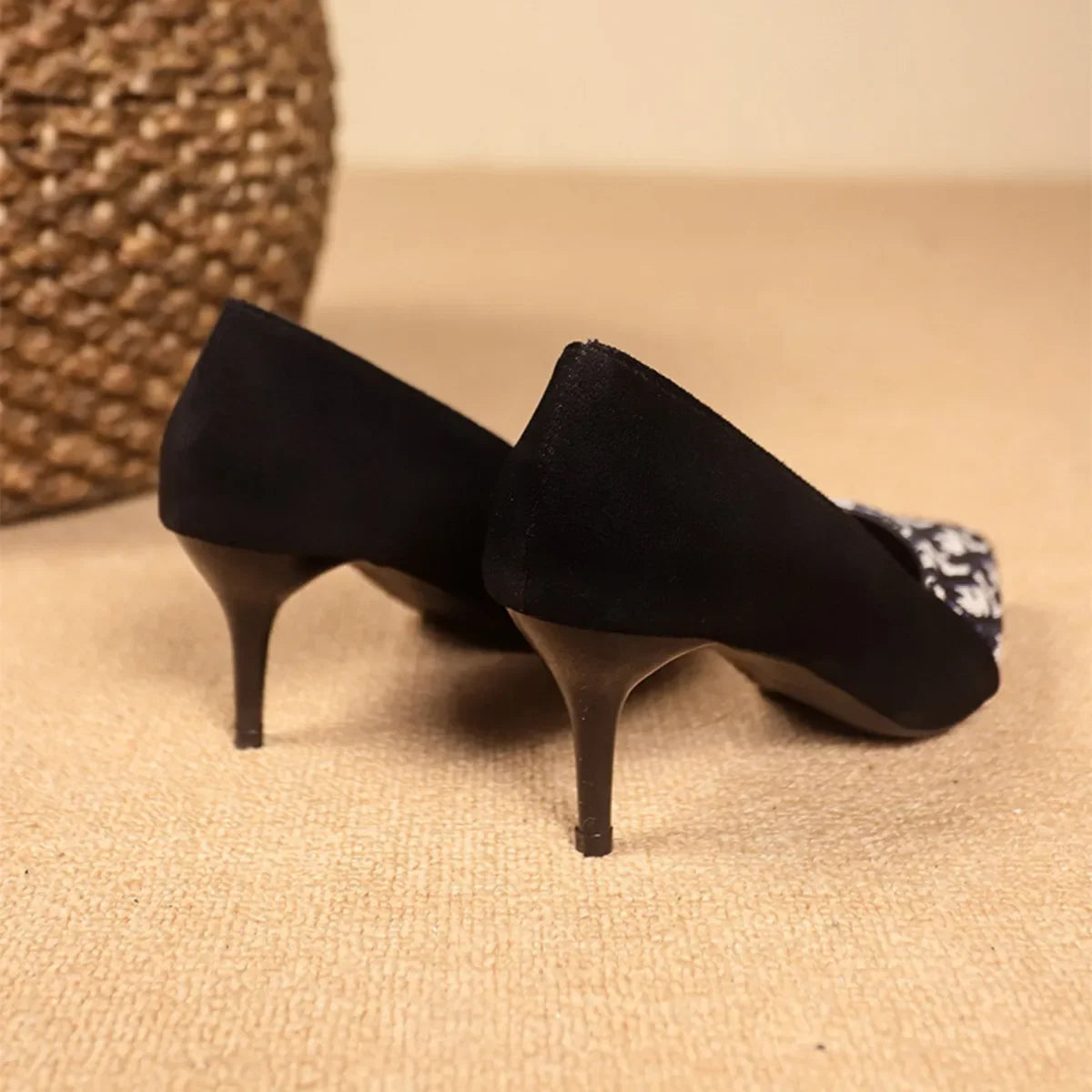 Point Toe Suede Pumps High Heel Dress Shoes