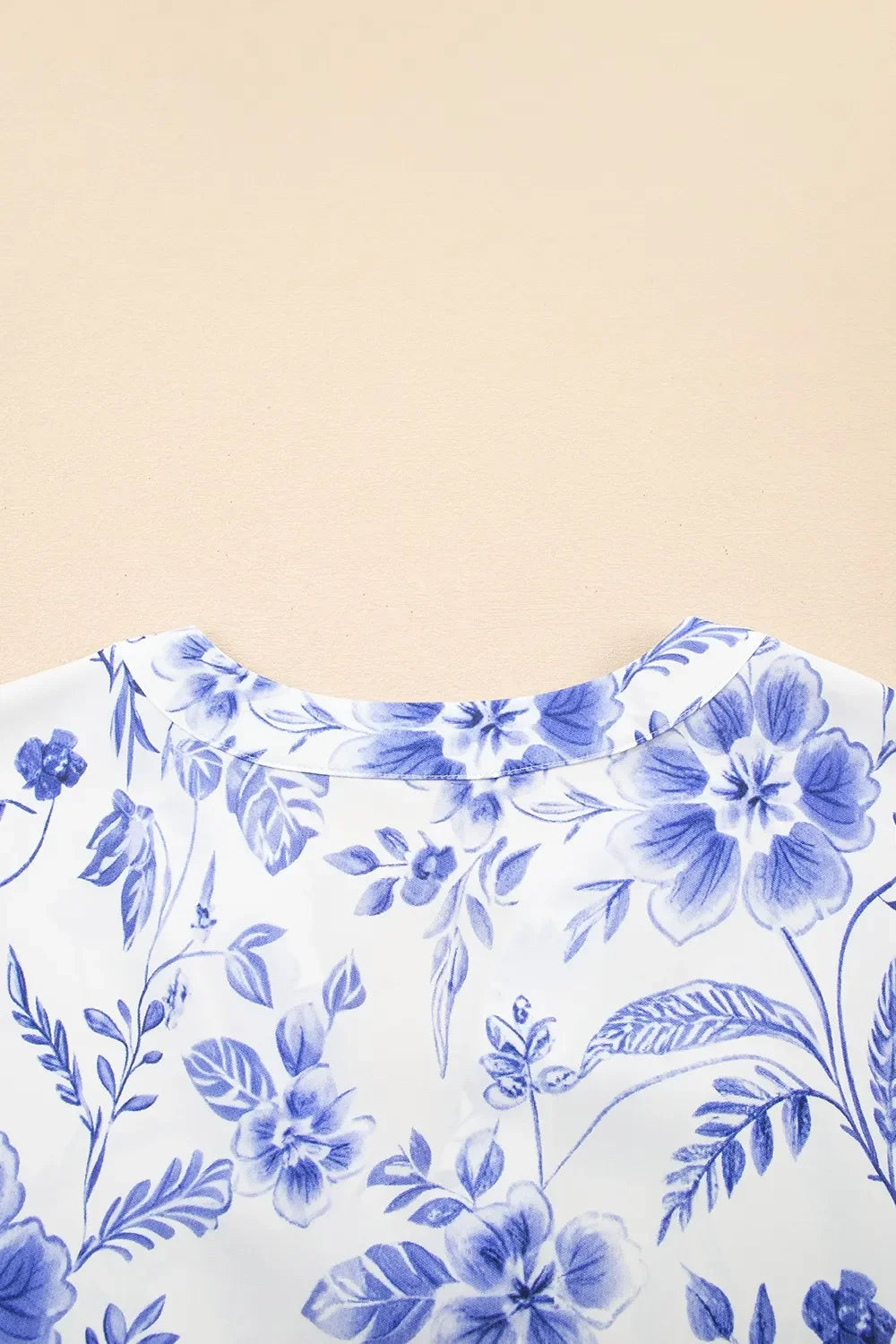 Floral Print Ricrac Trim Short Sleeve Blouse - Southern Shores Clothing