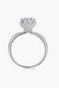 Platinum-Plated Moissanite Ring With Minimalist Design - Southern Shores Clothing