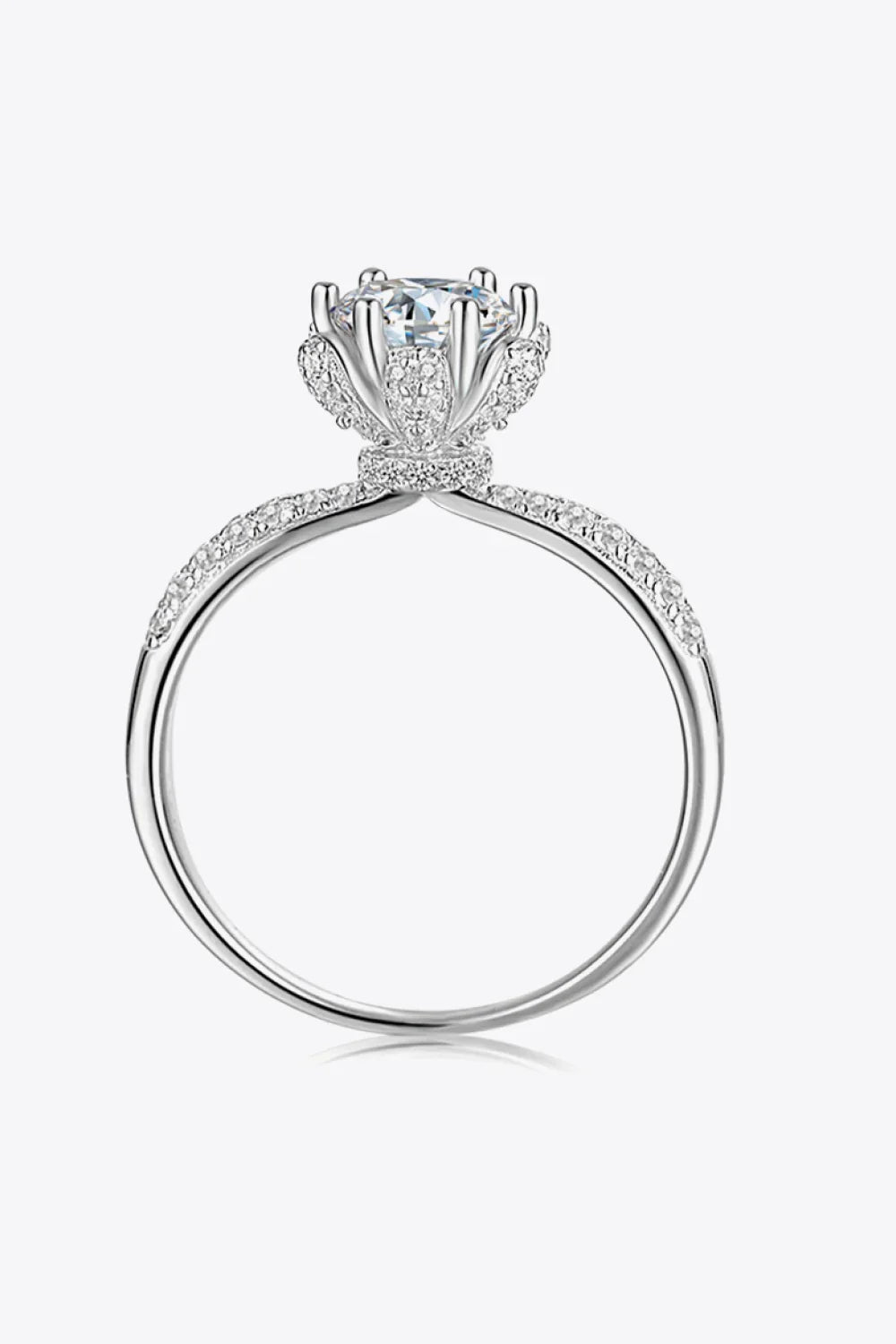 Platinum-Plated Moissanite Ring With Minimalist Design - Southern Shores Clothing