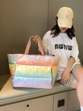 Nylon Gradient Quilted Duffel Bag With Side Zippers - Southern Shores Clothing