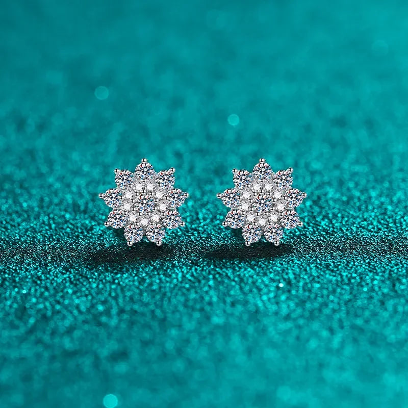 Sterling Silver Moissanite Stud Earrings - Southern Shores Clothing