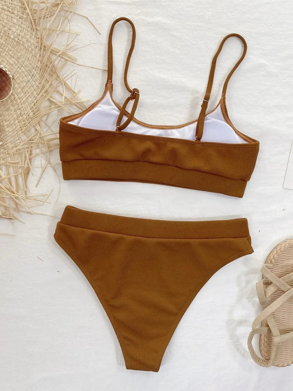 Scoop Neck Spaghetti Strap Two-Piece Swim Set Removable Padding - Southern Shores Clothing