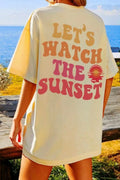 Sunset Graphic Round Neck T Shirt Slightly Stretchy Fit - Southern Shores Clothing