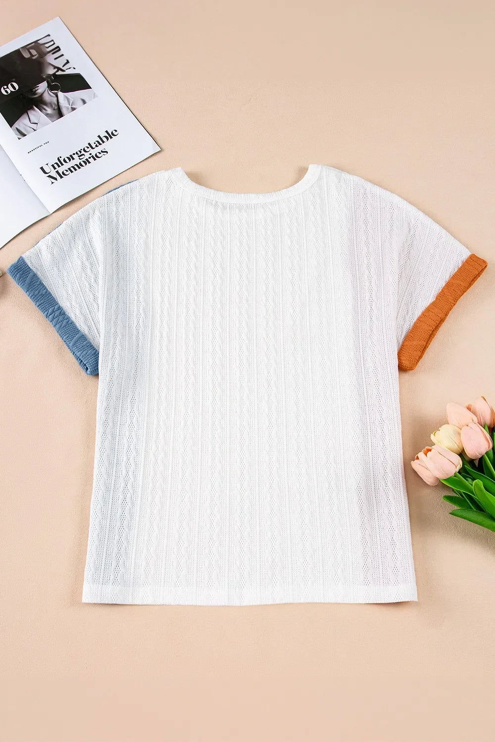 Textured Block T Shirt With Stretch Fabric - Southern Shores Clothing