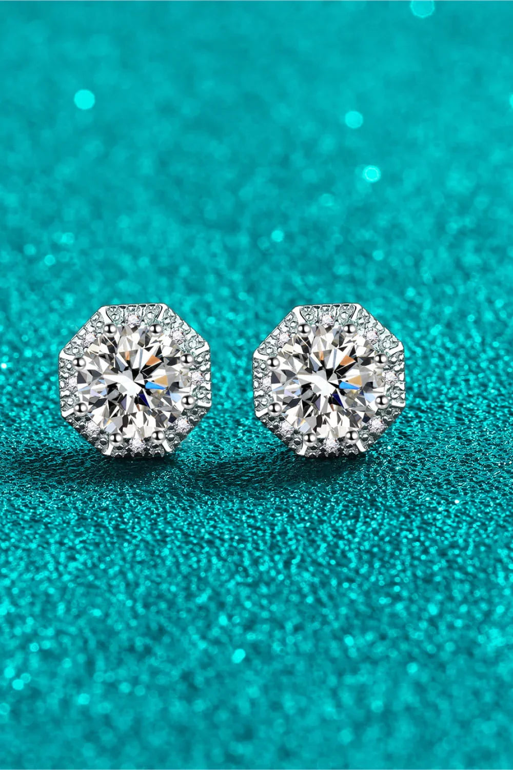 2-Carat Moissanite Sterling Silver Stud Earrings