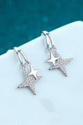 Moissanite Star Drop Earrings Rhodium-Plated - Southern Shores Clothing
