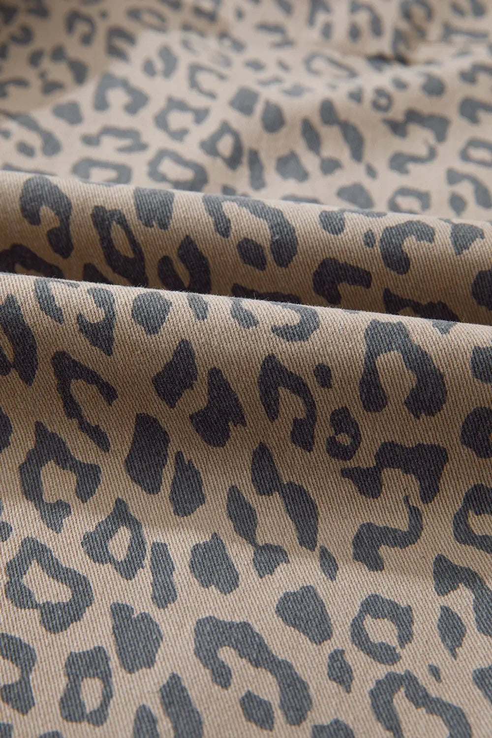 Leopard Printed Drawstring Waist Pocketed Wide Leg Jeans - Southern Shores Clothing